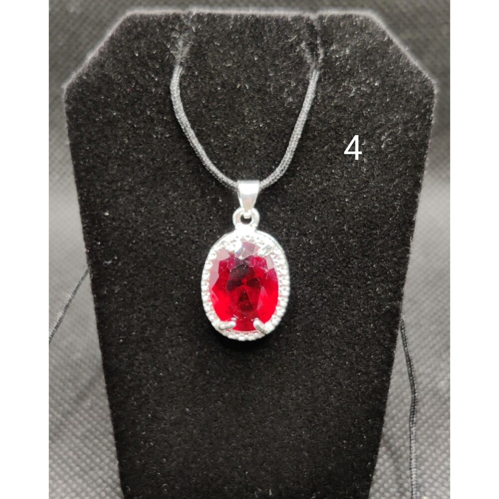 925 Red Rhinestone Pendant